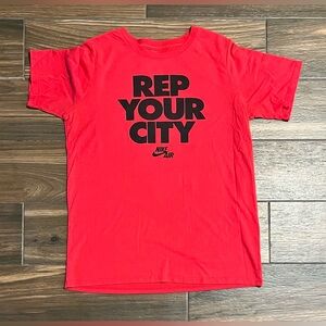 Nike‎ Red With Graphic Logo Design T-Shirt